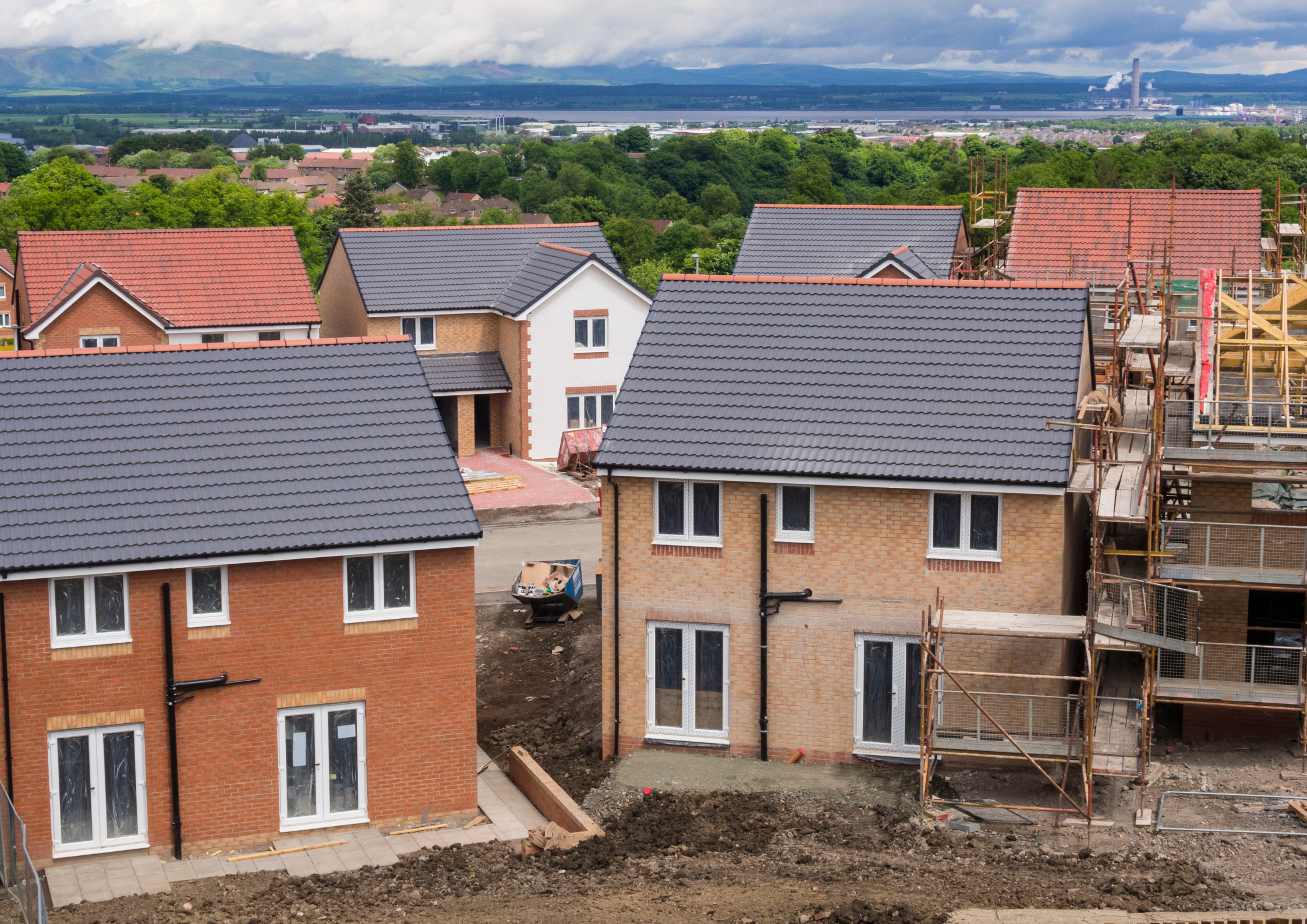 A new build housing estate under construction