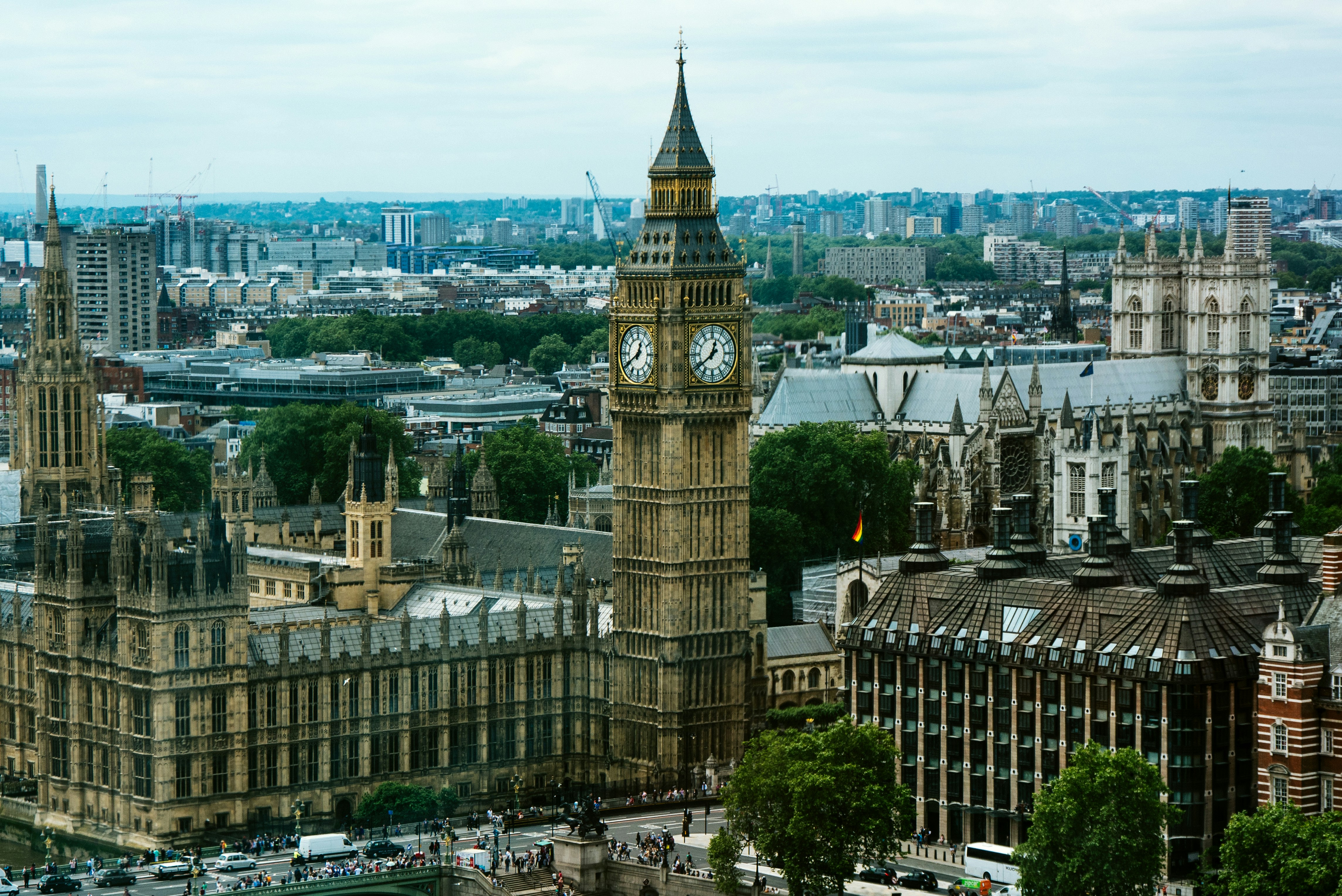 View of London with Houses of Parliament at the forefront