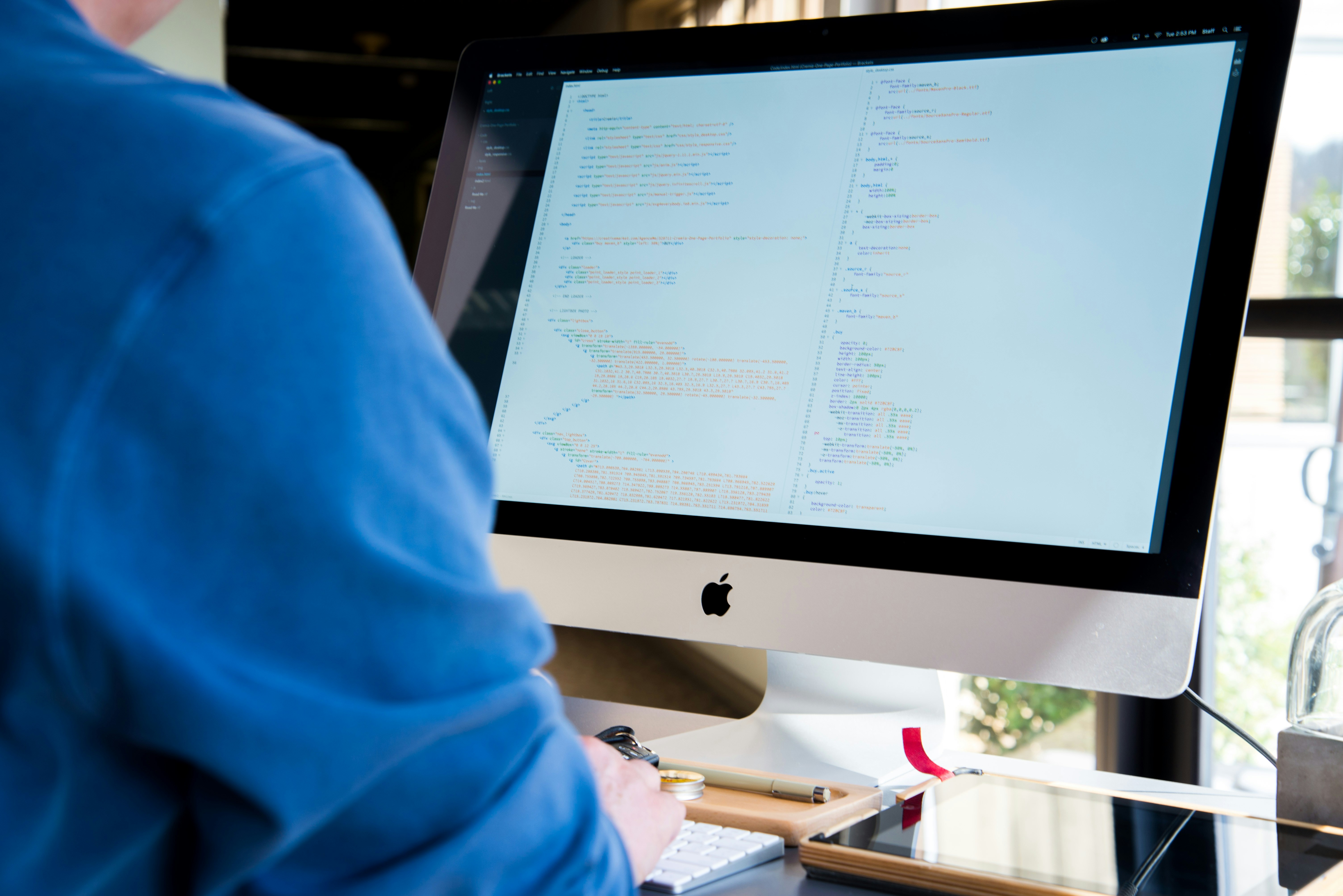 Close up on a computer screen with code